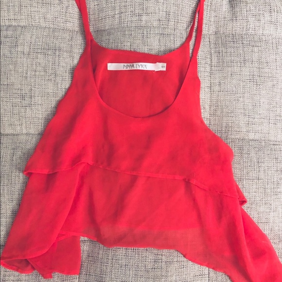 LF Pippa Lynn Small Red Pink Crop Top Tank S XS 2 - Picture 3 of 4